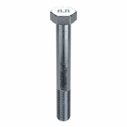 Hex Head Cap Screw: Steel, Class 8.8, Zinc Plated, M16-2.00, Coarse, 120 mm lg, Metric, HRC22, 40 PK