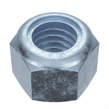 Lock Nut: Nylon Insert, 7/16"-14 Thread Size, Steel, Grade 2, Zinc Plated, 11/16 in Hex Wd, 950 PK