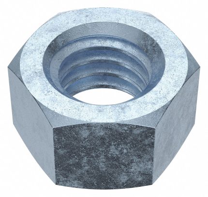 Hex Nut: 3/8"-16 Thread, 9/16 in Hex Wd, 21/64 in Hex Ht, Stainless Steel, 18-8, Plain, 1,300 PK