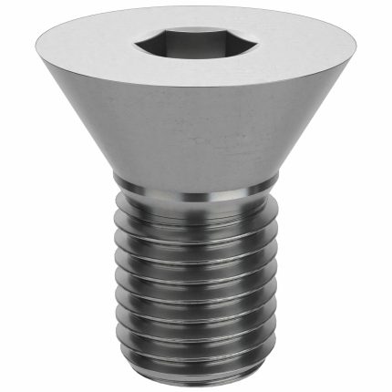 Socket Flat Head Screw: M16-2 Thread Size, 25 mm Lg, Flat, Plain, Stainless Steel, 18-8, 10 PK