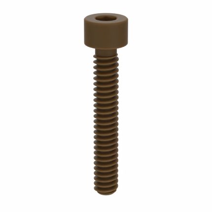 Socket Head Cap Screw: #6-32 Thread Size, 7/8 in Lg, Std, Plain, PEEK, Not Graded, 10 PK