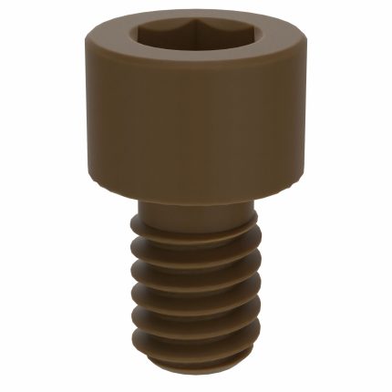 Socket Head Cap Screw: #8-32 Thread Size, 1/4 in Lg, Std, Plain, PEEK, Not Graded, 10 PK
