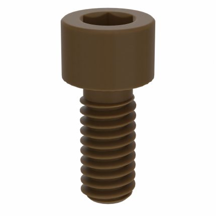 Socket Head Cap Screw: #8-32 Thread Size, 3/8 in Lg, Std, Plain, PEEK, Not Graded, 10 PK