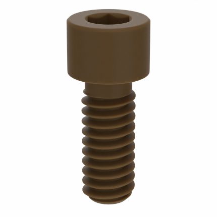 Socket Head Cap Screw: 1/4"-20 Thread Size, 5/8 in Lg, Std, Plain, PEEK, Not Graded, 10 PK