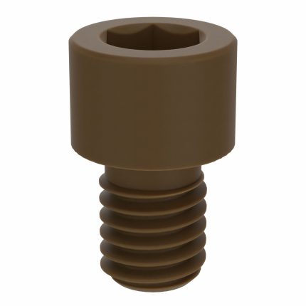 Socket Head Cap Screw: 3/8"-16 Thread Size, 1/2 in Lg, Std, Plain, PEEK, Not Graded, 10 PK