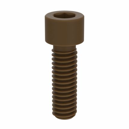 Socket Head Cap Screw: 5/16"-18 Thread Size, 1 in Lg, Std, Plain, PEEK, Not Graded, 10 PK