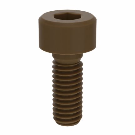 Socket Head Cap Screw: M3-0.5 Thread Size, 8 mm Lg, Std, Plain, Glass-Filled PEEK, Not Graded, 10 PK