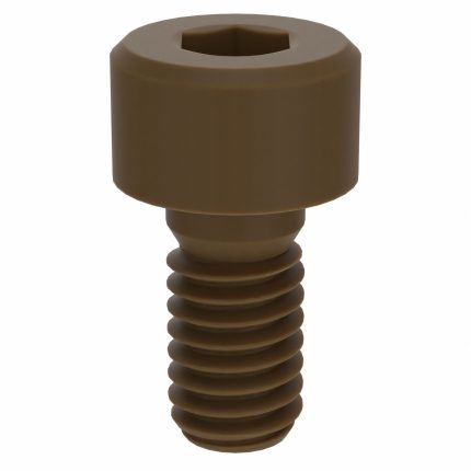 Socket Head Cap Screw: M4-0.7 Thread Size, 8 mm Lg, Std, Plain, Glass-Filled PEEK, Not Graded, 10 PK
