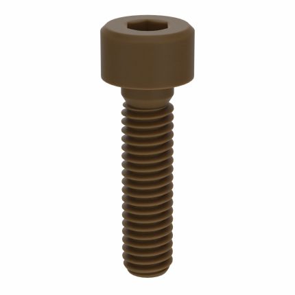 Socket Head Cap Screw: M4-0.7 Thread Size, 16 mm Lg, Std, Plain, Glass-Filled PEEK, 10 PK