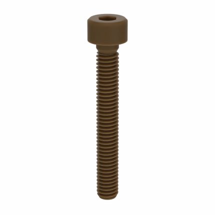 Socket Head Cap Screw: M4-0.7 Thread Size, 30 mm Lg, Std, Plain, Glass-Filled PEEK, 10 PK