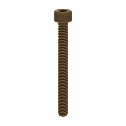 Socket Head Cap Screw: M5-0.8 Thread Size, 55 mm Lg, Std, Plain, Glass-Filled PEEK, 10 PK