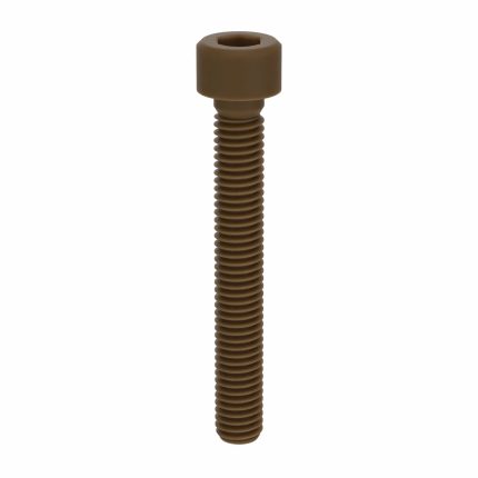 Socket Head Cap Screw: M6-1 Thread Size, 45 mm Lg, Std, Plain, Glass-Filled PEEK, Not Graded, 10 PK