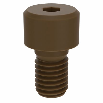 Socket Head Cap Screw: M6-1 Thread Size, 16 mm Lg, Std, Plain, Glass-Filled PEEK, Not Graded, 10 PK