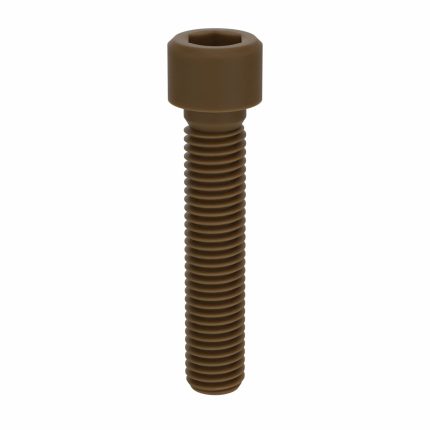 Socket Head Cap Screw: M12 -1.75 Thread Size, 60 mm Lg, Std, Plain, Glass-Filled PEEK, 10 PK