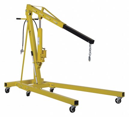 VESTIL Engine Crane: Engine Crane, 11 in Chain Lg, Steel, 2 ton Load Capacity, 4 Boom Positions