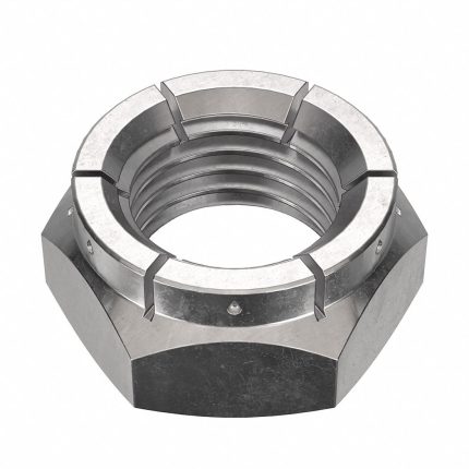 Lock Nut: Flex Top, 7/16"-20 Thread Size, Stainless Steel, 18-8, Plain, 5/8 in Hex Wd, 25 PK