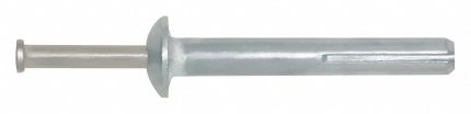 DEWALT Hammer Drive Pin Anchor: 1/4 in Dia, 1 1/2 in Overall Lg, Round, Zamac Alloy, Plain, 100 PK