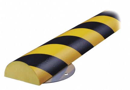 Surface Guard: Polyurethane Foam, Round Shape, 40 in Overall Lg, 1.4 in Overall Thick, Black/Yellow