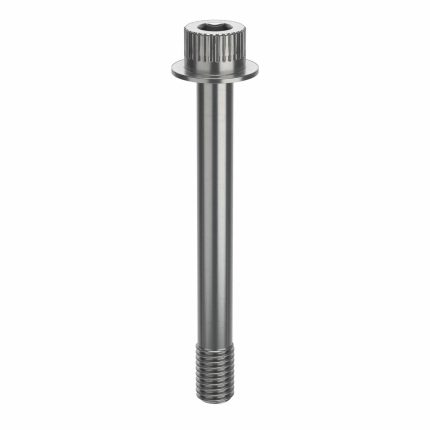 Socket Head Cap Screw: 1/2"-13 Thread Size, 4 3/8 in Lg, Flanged Std, Plain, Stainless Steel, 316