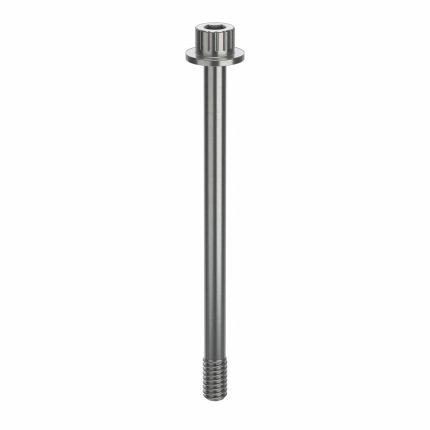 Socket Head Cap Screw: 1/4"-20 Thread Size, 3 9/16 in Lg, Flanged Std, Plain, Stainless Steel, 316