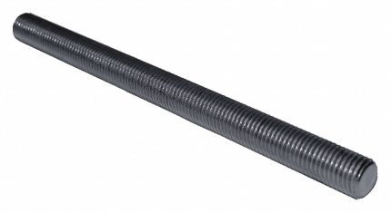 Fully Threaded Stud: 1/4"-20 Thread Size, Steel, Grade 8, Black Oxide, 3 ft Overall Lg