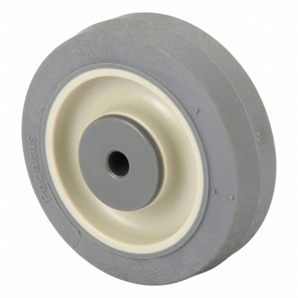 APPROVED VENDOR Caster Wheel: 4 in Wheel Dia., 1 1/4 in Wheel Wd, Rubber, 300 lb Load Rating, Gray