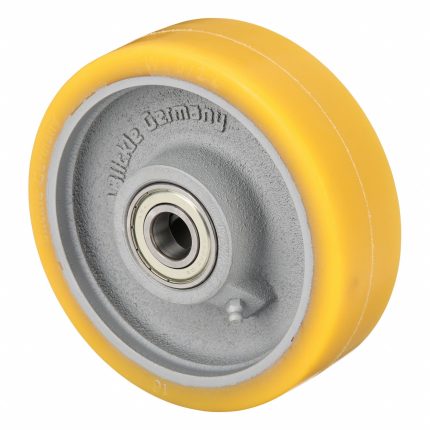 APPROVED VENDOR Caster Wheel: 6 5/16 in Wheel Dia., 2 in Wheel Wd, Polyurethane, Iron, Std, Yellow