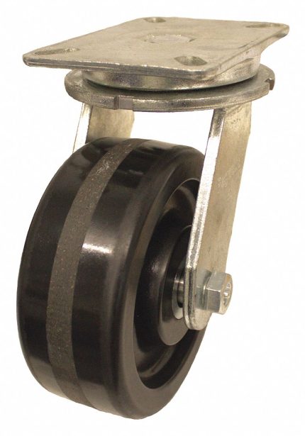 APPROVED VENDOR Plate Caster: Swivel, No Brake, Phenolic, 10 in Wheel Dia, 3 in Wheel Wd, Slot