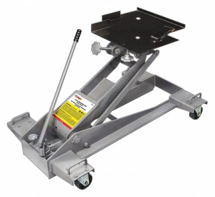 OTC Transmission Jack: Transmission Jack, Hydraulic, 1 ton Load Capacity, Steel, Manual Handle