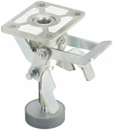 APPROVED VENDOR Floor Lock: For 6 in Wheel Dia, 6 11/16 in Floor Lock Retracted Ht, Steel