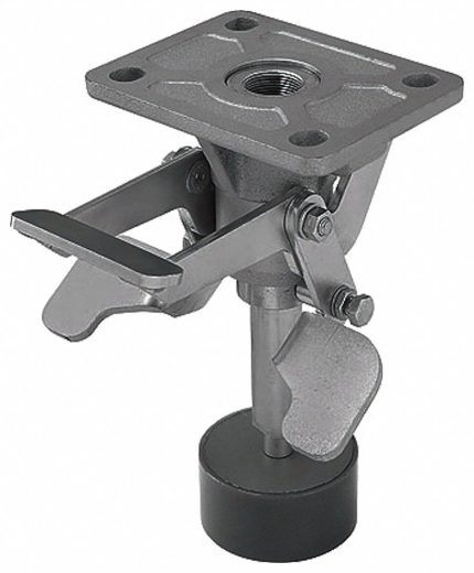 APPROVED VENDOR Floor Lock: For 6 19/64 in Wheel Dia, 6 57/64 in Floor Lock Retracted Ht, Steel