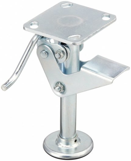 APPROVED VENDOR Floor Lock: For 8 in Wheel Dia, 9 3/8 in Floor Lock Retracted Ht, Steel