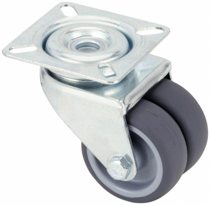 APPROVED VENDOR Plate Caster: Swivel, No Brake, Polyurethane, 2 in Wheel Dia, 3/4 in Wheel Wd, Hole