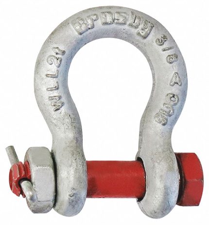CROSBY Anchor Shackle: Anchor Shackle, 4,000 lb Working Load Limit, 21/32 in Wd Between Eyes, Silver