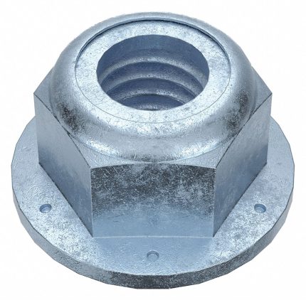 Lock Nut: Nylon Insert, 3/8"-16 Thread Size, Steel, Grade A, Zinc Plated, 9/16 in Hex Wd, 50 PK