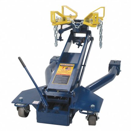HEIN-WERNER Transmission Jack: Transmission Jack, Hydraulic, 1 ton Load Capacity, Steel, Chain