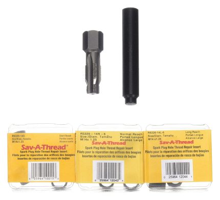 HELI-COIL Thread Repair Kit: Tanged Tang Style, Free-Running, M14-1.25 Thread Size, Stainless Steel