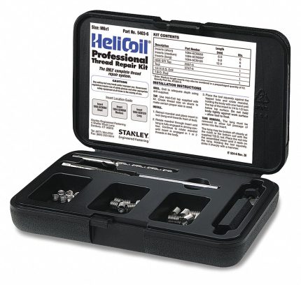 HELI-COIL Thread Repair Kit: Tanged Tang Style, Free-Running, M6-1.00 Thread Size, Stainless Steel