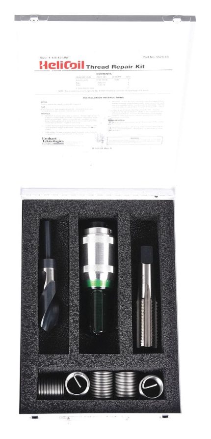 HELI-COIL Thread Repair Kit: Tanged Tang Style, Free-Running, 1 1/8"-7 Thread Size, Stainless Steel