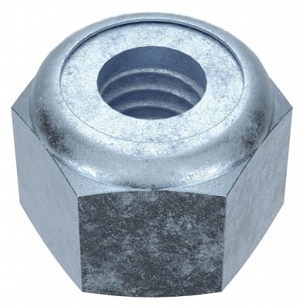Lock Nut: Nylon Insert, 5/16"-18 Thread Size, Steel, Grade 2, Zinc Plated, 9/16 in Hex Wd, 100 PK