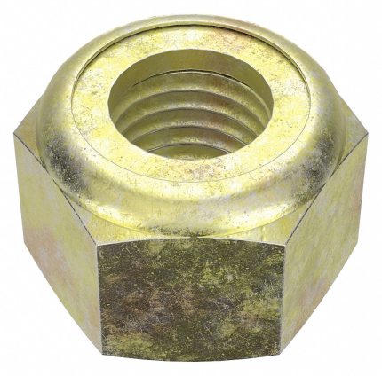 Lock Nut: Nylon Insert, 5/16"-24 Thread Size, Steel, Grade 8, Zinc Yellow, 1/2 in Hex Wd, 100 PK