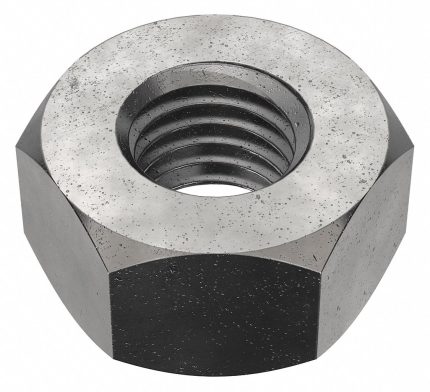 Hex Nut: 1/4"-28 Thread, 7/16 in Hex Wd, 7/32 in Hex Ht, Steel, Grade 8, Black Oxide, 100 PK