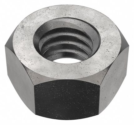 Hex Nut: 5/16"-18 Thread, 1/2 in Hex Wd, 17/64 in Hex Ht, Steel, Grade 8, Black Oxide, 100 PK
