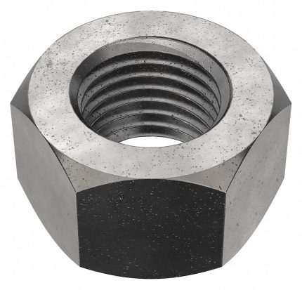 Hex Nut: 3/8"-24 Thread, 9/16 in Hex Wd, 21/64 in Hex Ht, Steel, Grade 5, Black Oxide, 100 PK