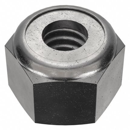 Lock Nut: Nylon Insert, 1/4"-20 Thread Size, Steel, Grade 8, Black Oxide, 7/16 in Hex Wd, 100 PK