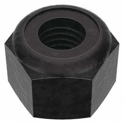 Lock Nut: Nylon Insert, 1/4"-28 Thread Size, Steel, Grade 8, Plain, 7/16 in Hex Wd, 100 PK