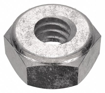 Lock Nut: Nylon Insert, 1/4"-20 Thread Size, Stainless Steel, 18-8, Plain, 7/16 in Hex Wd, 50 PK