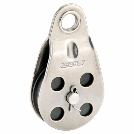 RONSTAN Pulley Block: Fixed, Pulling, 1,870 lb Working Load Limit, 1/4 in Compatible Rope Dia, Nylon