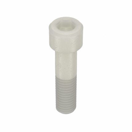 Socket Head Cap Screw: 1/2"-13 Thread Size, 2 in Lg, Std, Plain, Nylon, Not Graded, 3/8” Drive, 5 PK