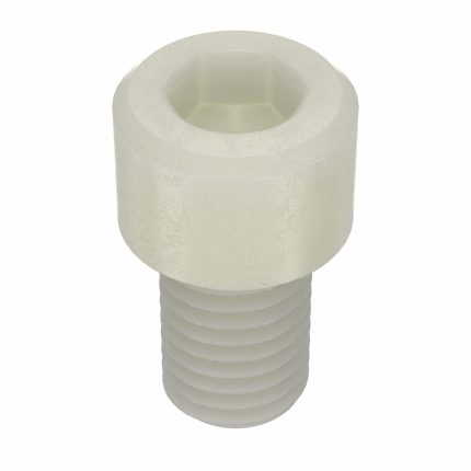 Socket Head Cap Screw: 1/4"-28 Thread Size, 3/8 in Lg, Std, Plain, Nylon, Not Graded, 20 PK